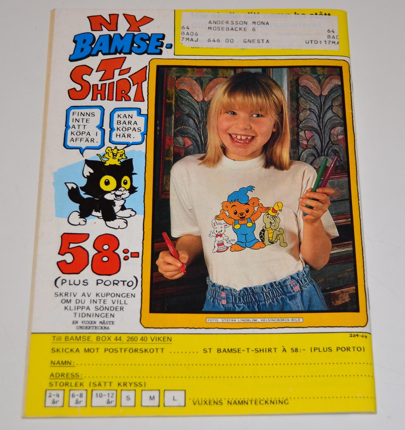 Bamse Nr 6 1991 #NM#