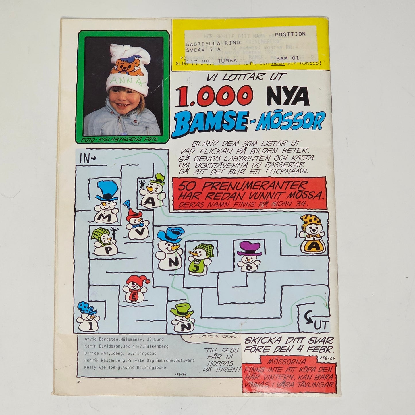 Bamse Nr 1 1987 #FR#