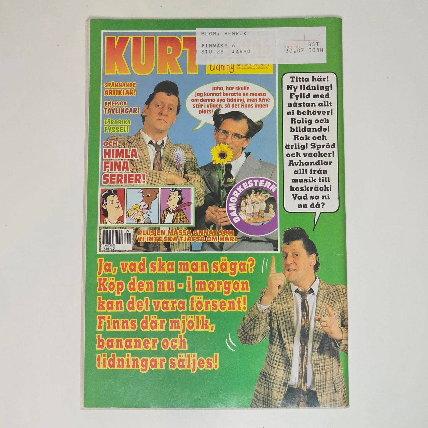 Buster Nr 8 1991 #VF# + Bilaga (Peter Larsson)