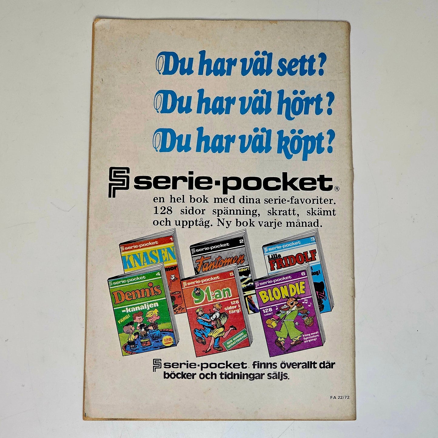 Fantomen Nr 22 1972 #VG#