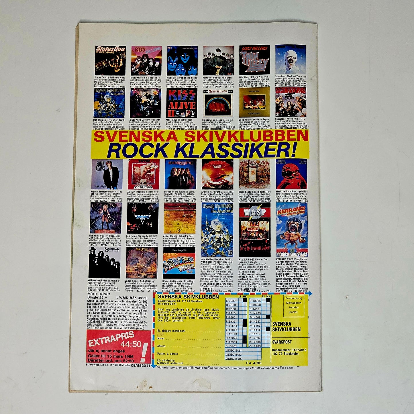 Fantomen Nr 4 1986 #VG# + Klistermärken
