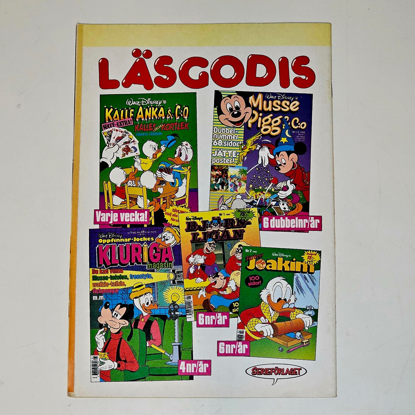 Kalle Anka & Co Nr 6 1992 #FN# + Poster