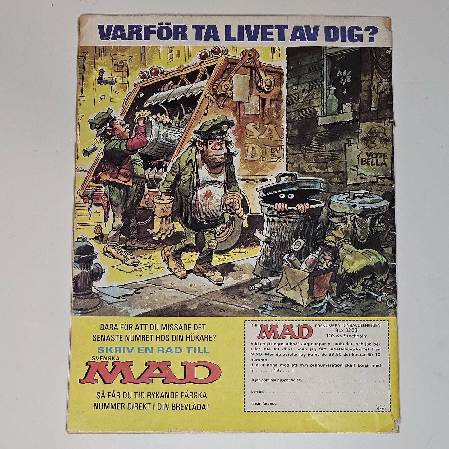 Mad Nr 9 1978 #VG# + Bilaga