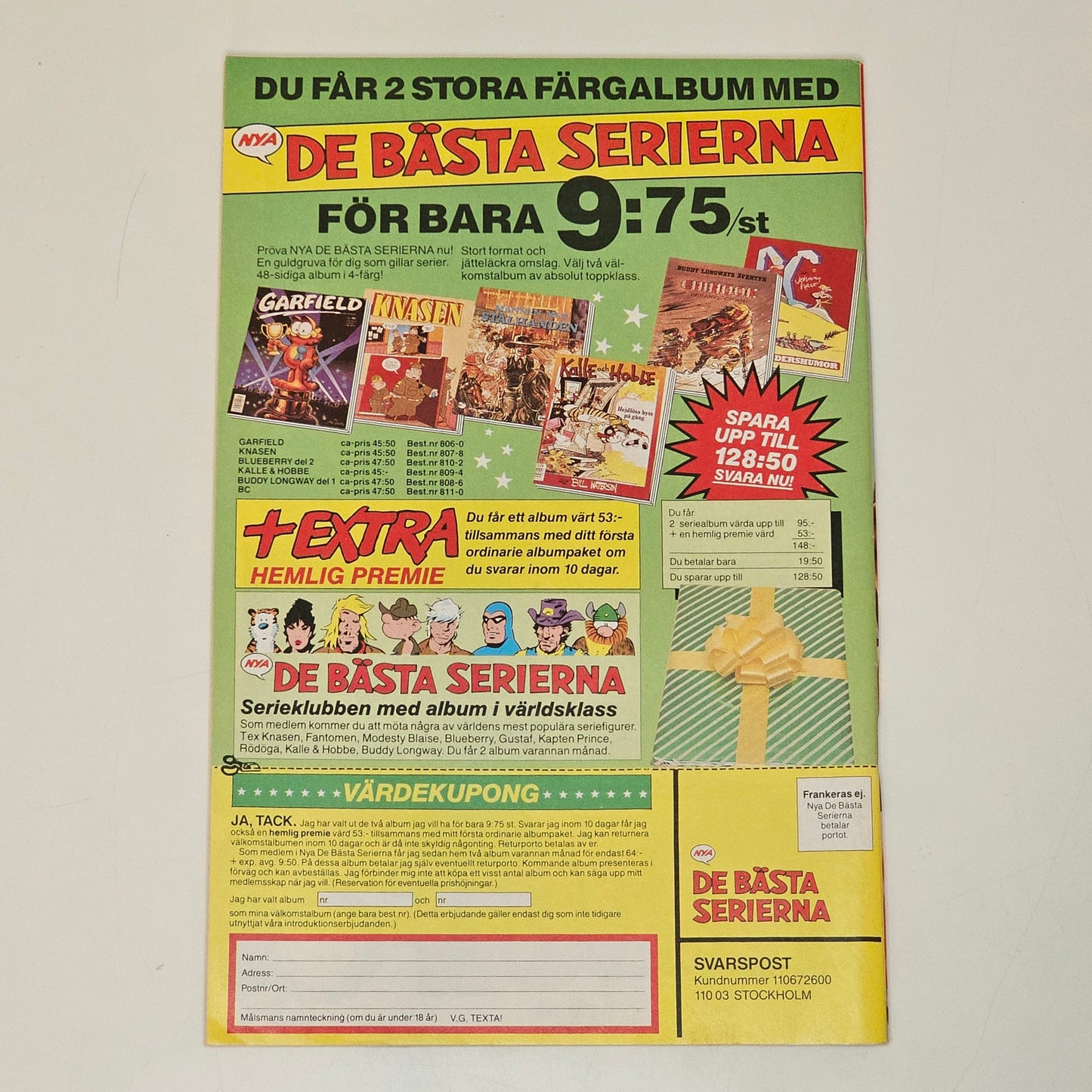 Seriemagasinet Nr 17 1990 #FN# + Reklambilaga