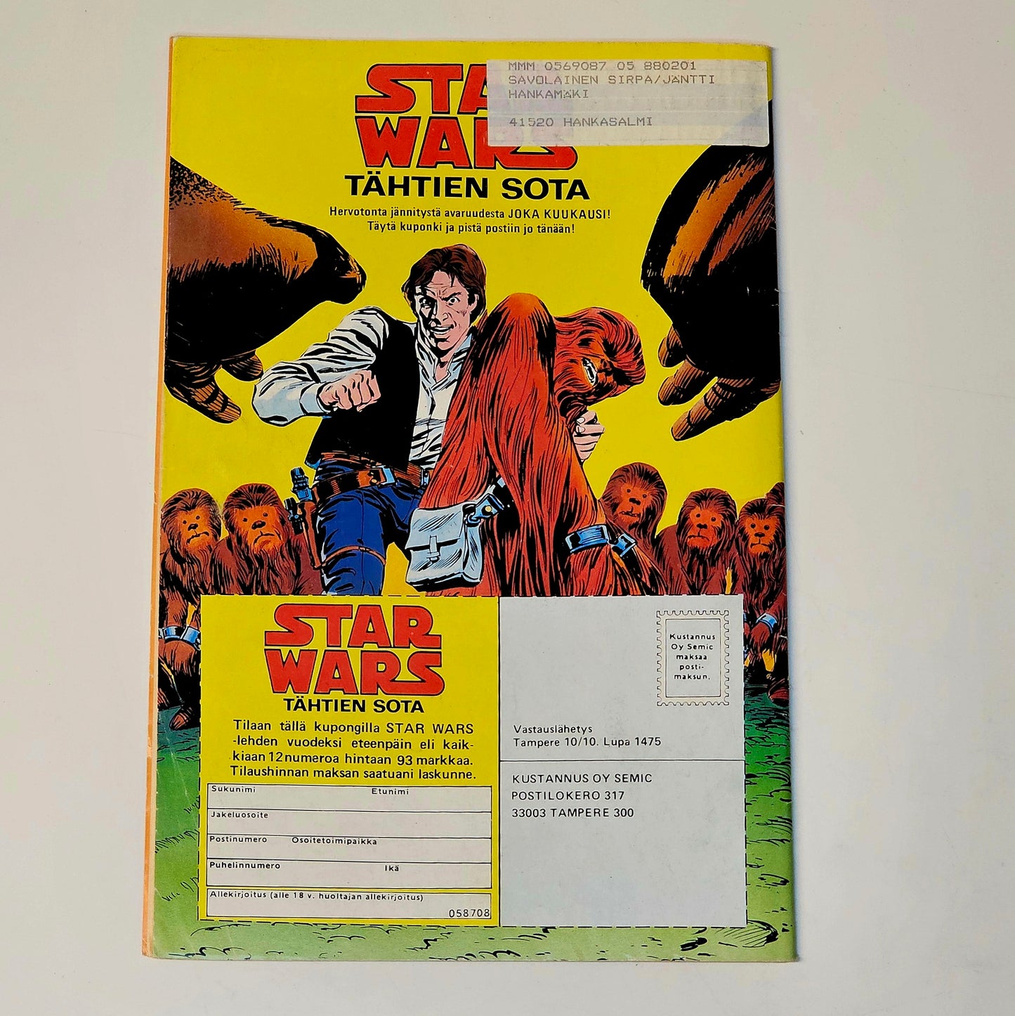 Star Wars Nr 8 1987 #VG# (Finsk)