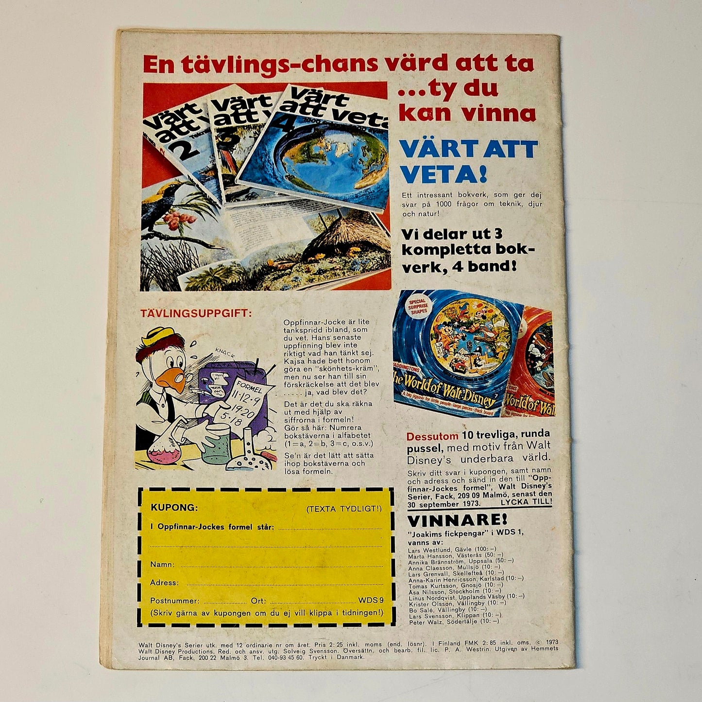 Walt Disney´s Serier Nr 9 1973 #GD#