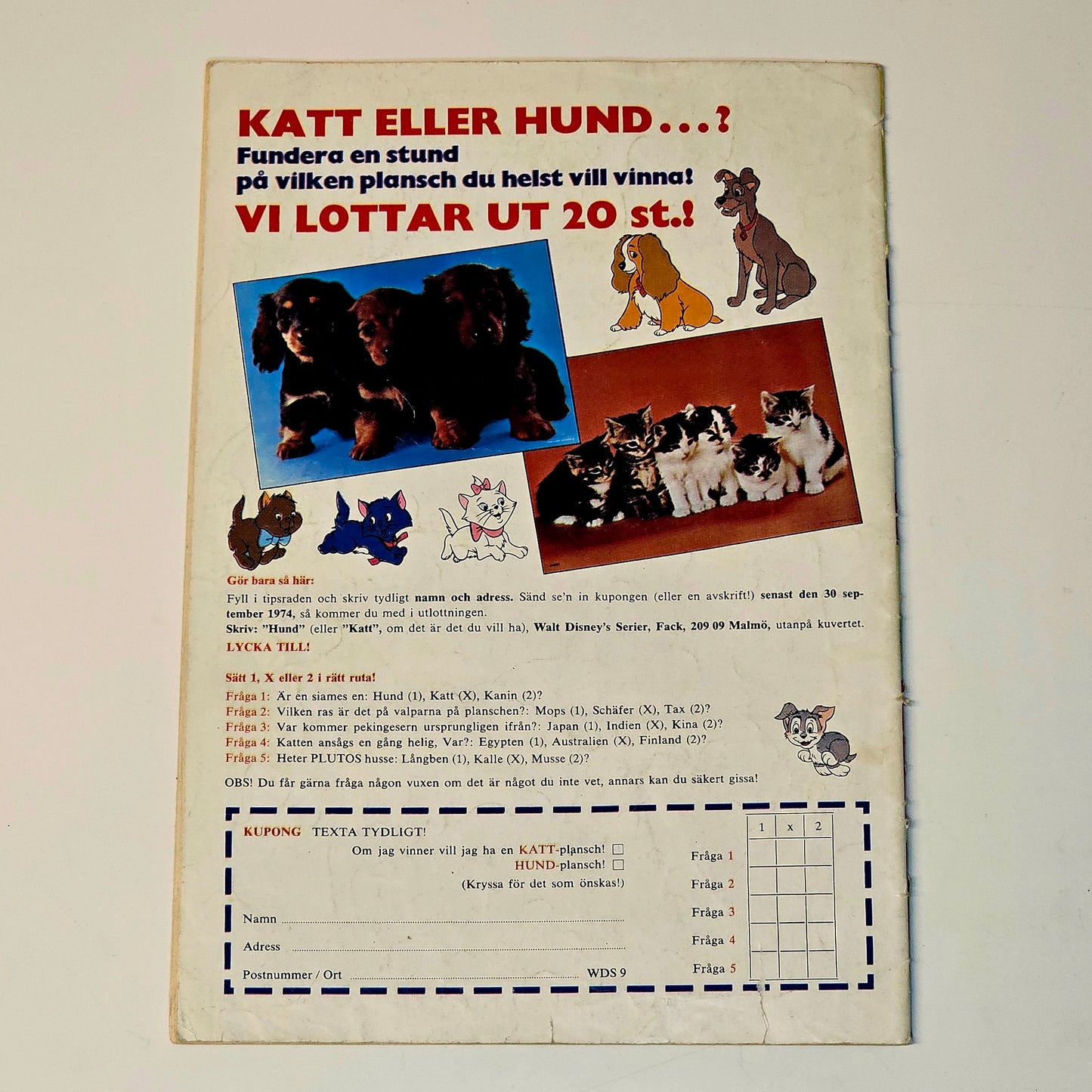 Walt Disney´s Serier Nr 9 1974 #VG#