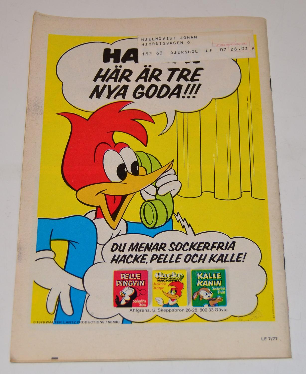 Lilla Fridolf Nr 7 1977 #VG#