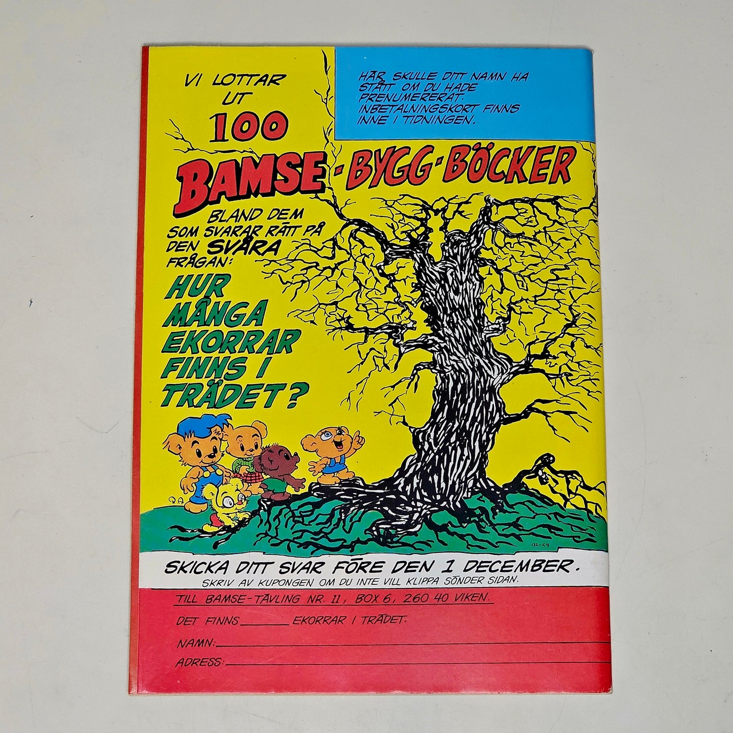 Bamse Nr 11 1984 #VF# + Prenumerationsbilaga