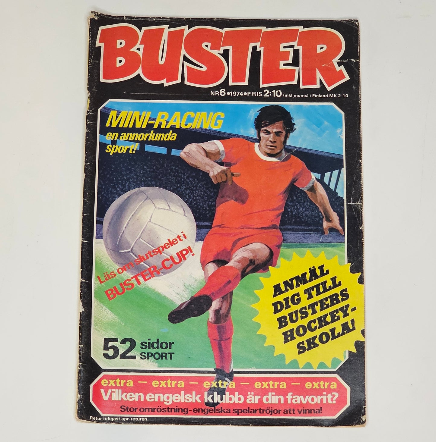 Buster Nr 6 1974 #GD# + Bilaga (Hockeyskola)