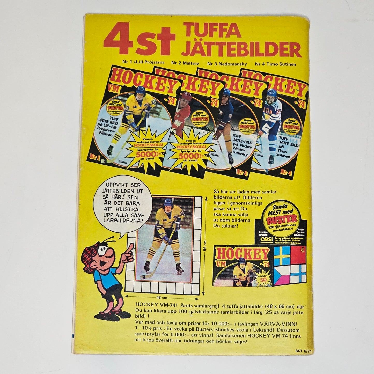 Buster Nr 6 1974 #GD# + Bilaga (Hockeyskola)