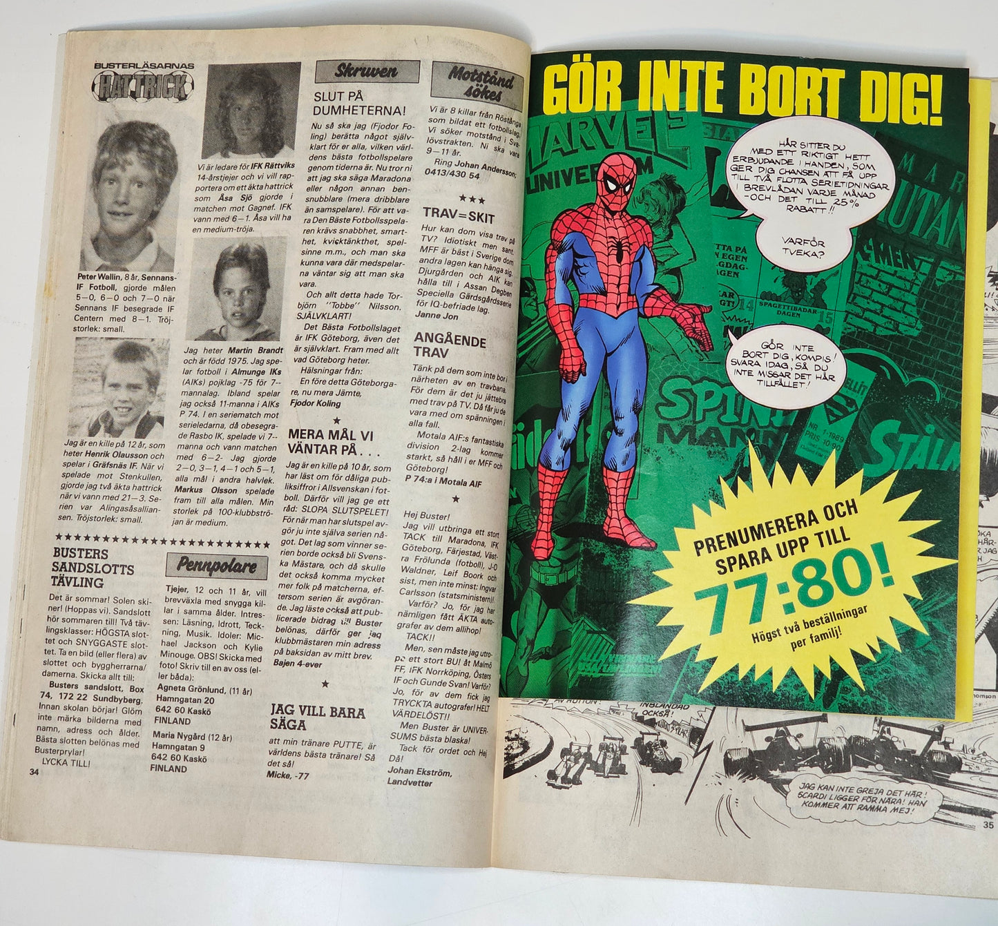 Buster Nr 13 1989 #VG# + Prenumerationsbilaga