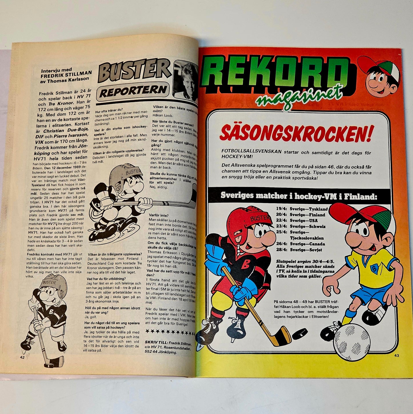 Buster Nr 4 1991 #VG# + Rekordmagasinet