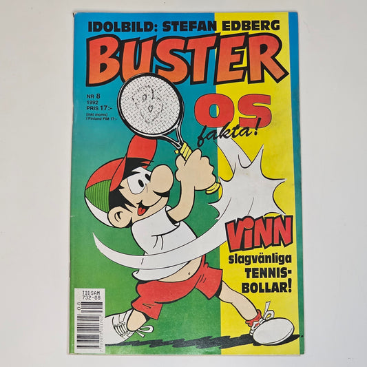 Buster Nr 8 1992 #FN# + Affisch (Stefan Edberg)