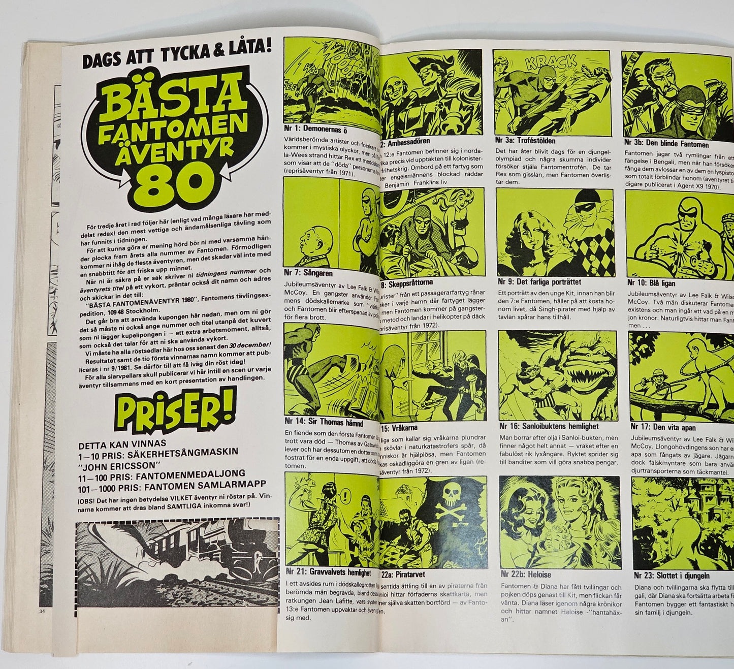 Fantomen Nr 26 1980 #VG# + Bilaga