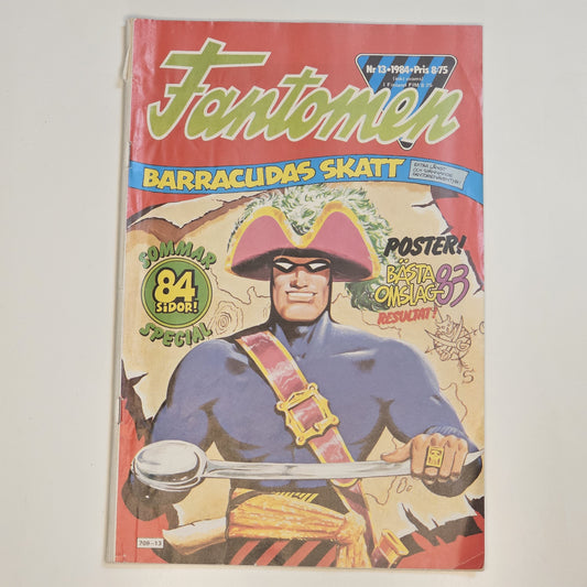 Fantomen Nr 13 1984 - Barracudas Skatt #VG#