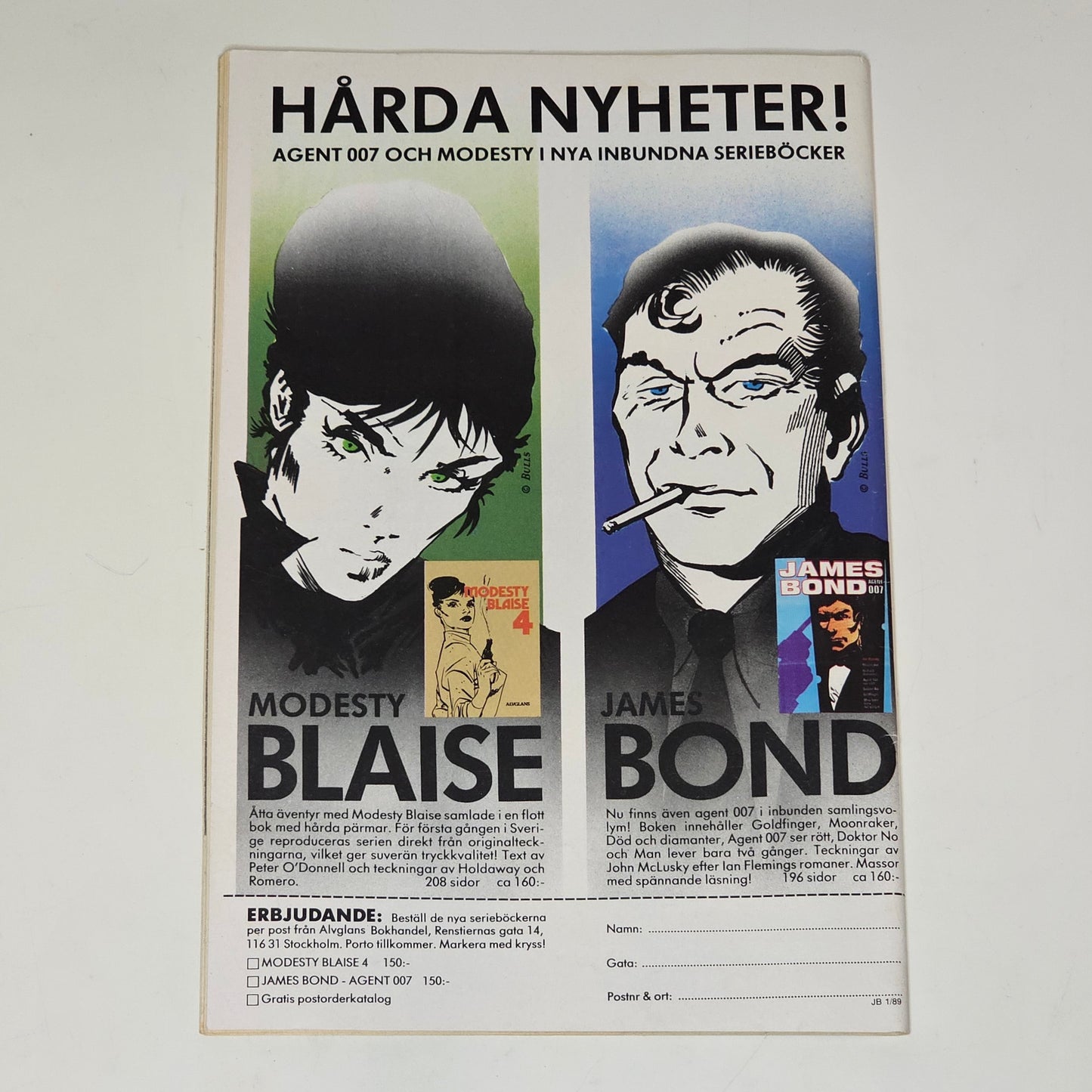 James Bond Nr 1 1989 #FN# + Prenumerationsbilaga