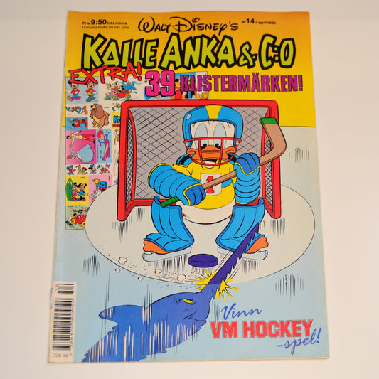 Kalle Anka & Co Nr 14 1989 #VG# + Klistermärken