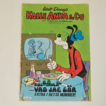 Kalle Anka & Co Nr 7 1975 #VG# + Bilaga