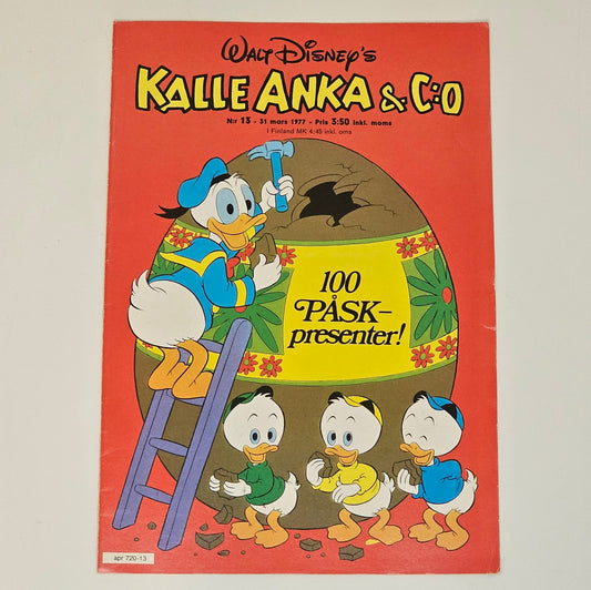 Kalle Anka & Co Nr 13 1977 #VF# + Klistermärke