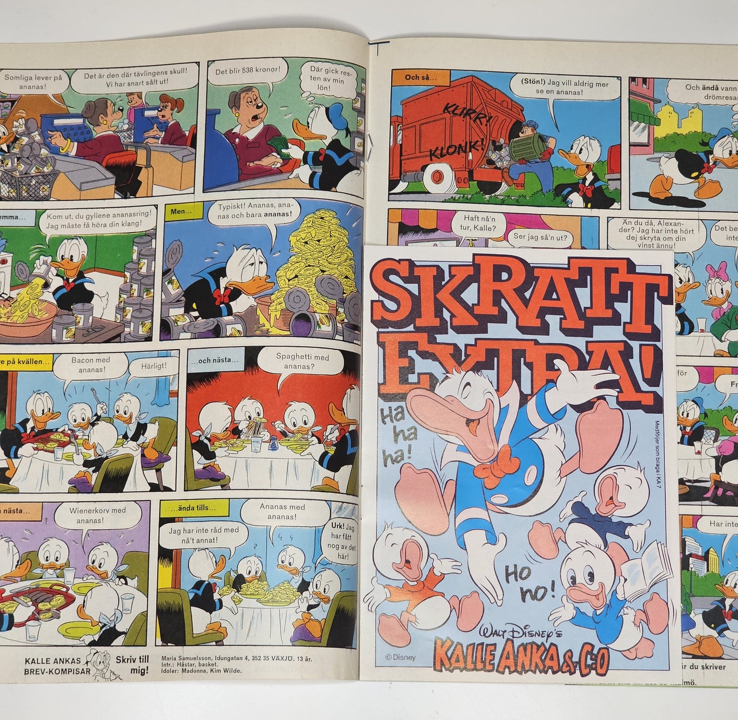 Kalle Anka & Co Nr 7 1988 #VF# + Bilaga (Skrattbilaga)