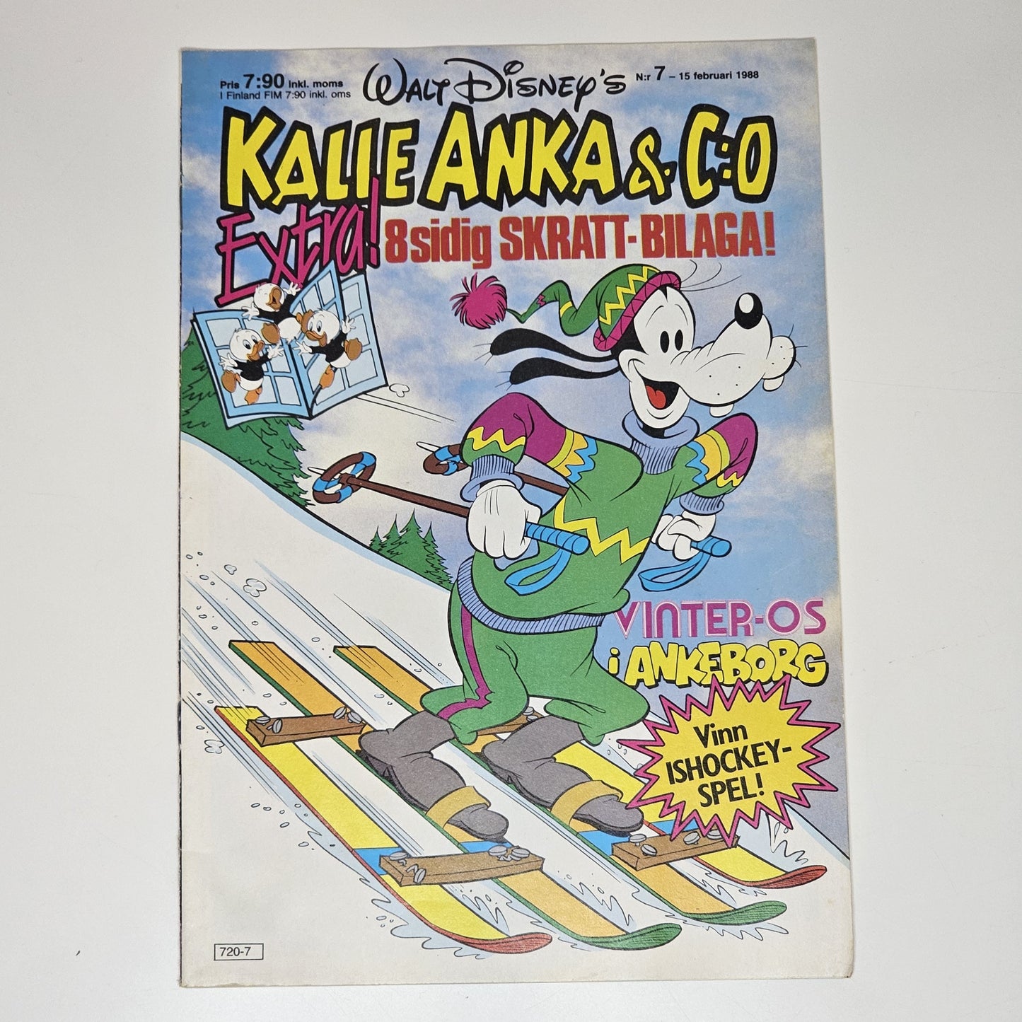 Kalle Anka & Co Nr 7 1988 #VF# + Bilaga (Skrattbilaga)