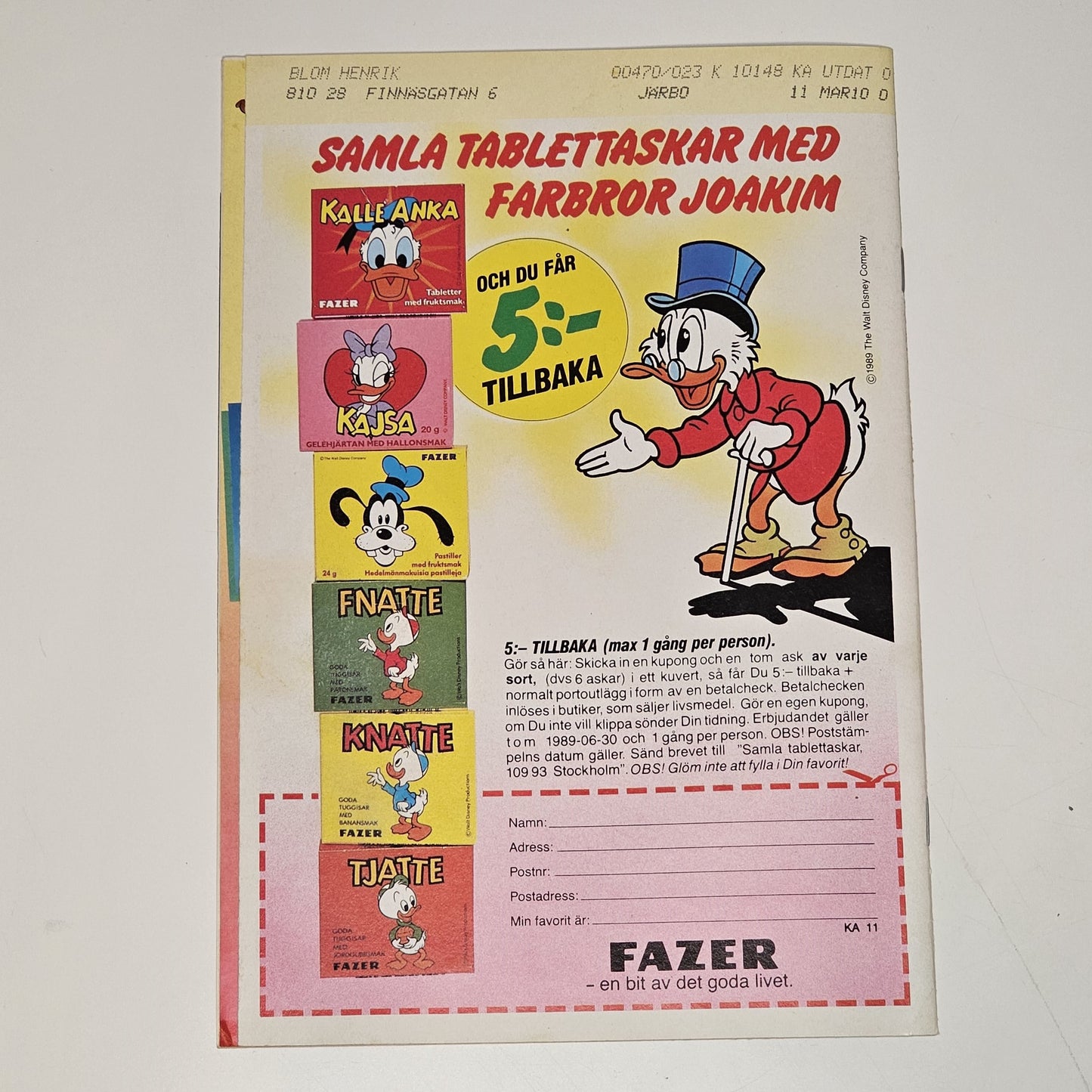 Kalle Anka & Co Nr 11 1989 #VF#