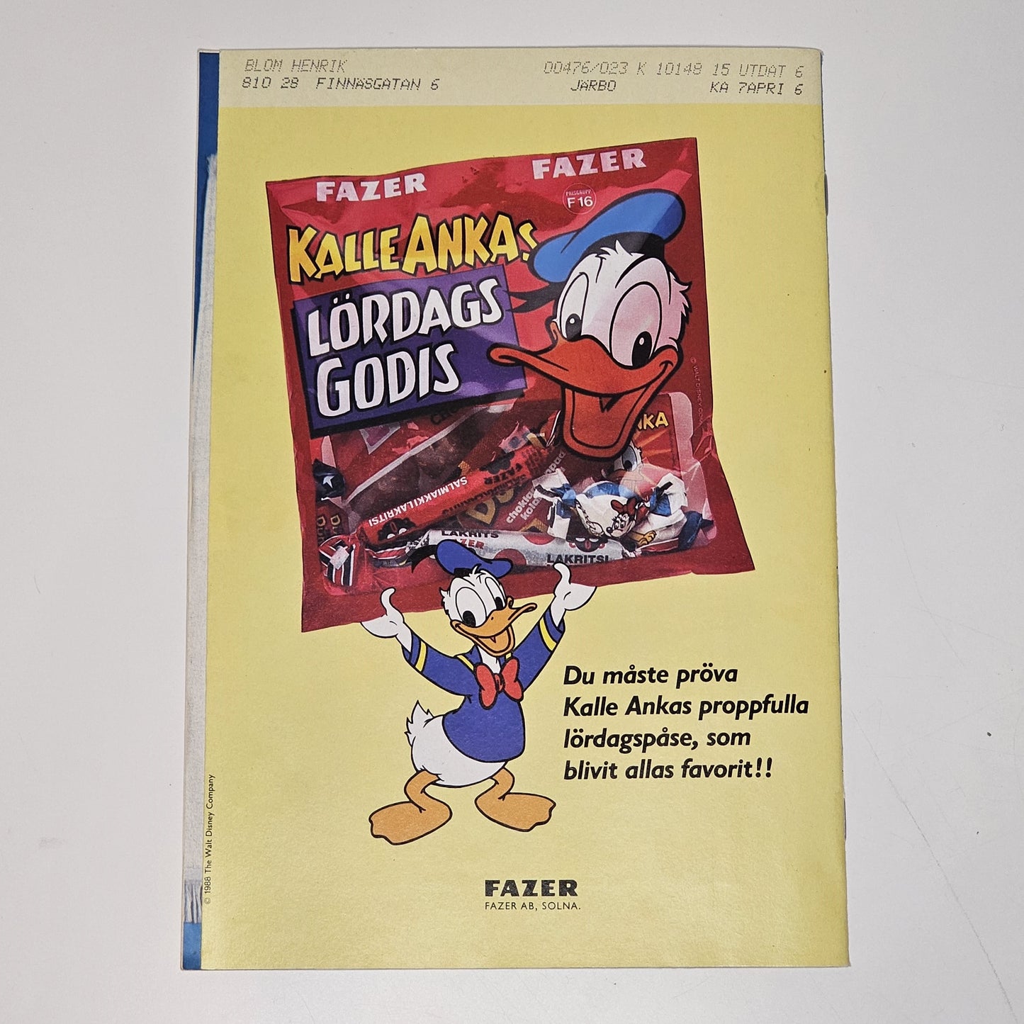 Kalle Anka & Co Nr 15 1989 #FN# + Prenumerationsbilaga