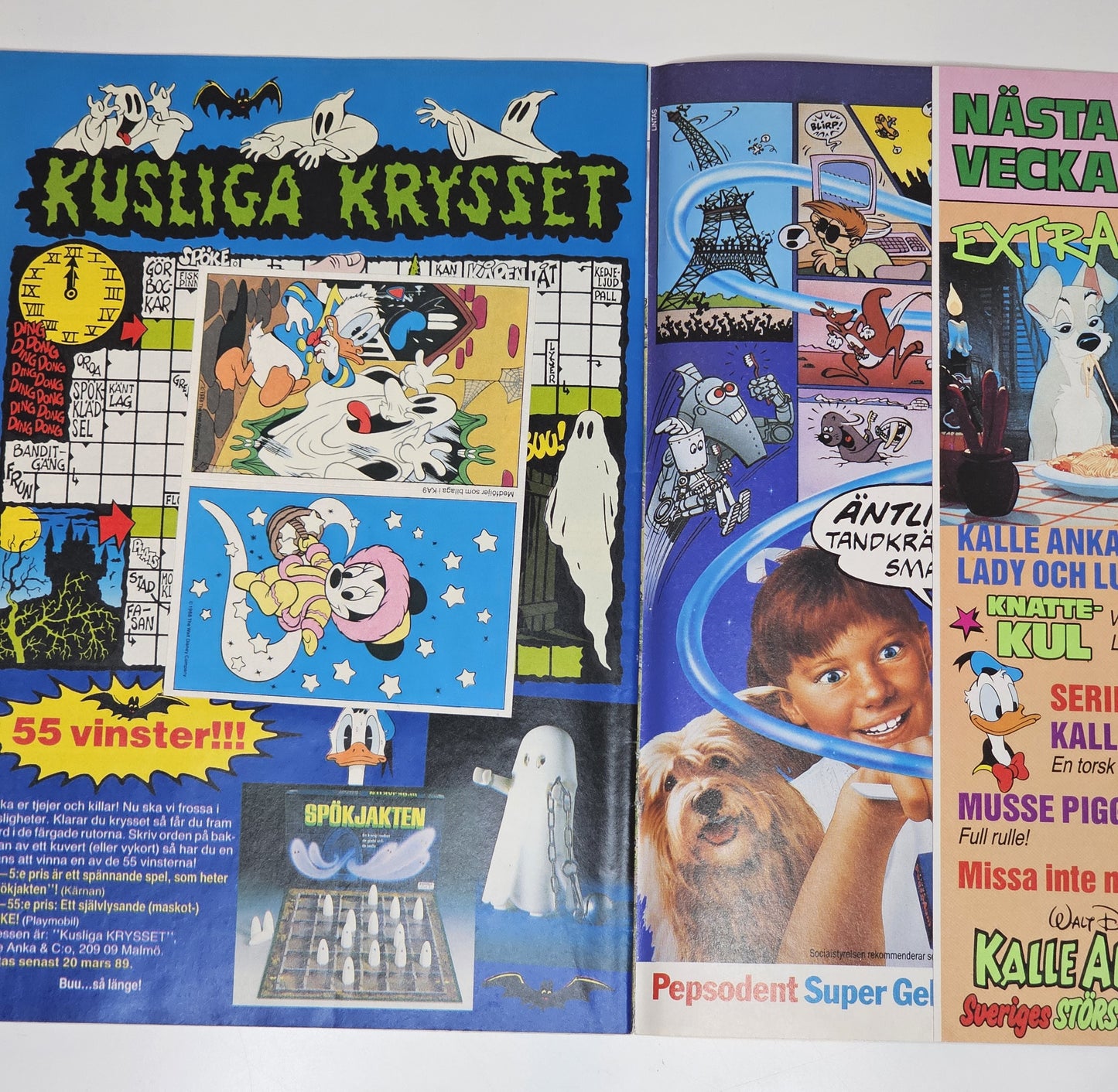 Kalle Anka & Co Nr 9 1989 #VF# + Bilaga (Klistermärken)