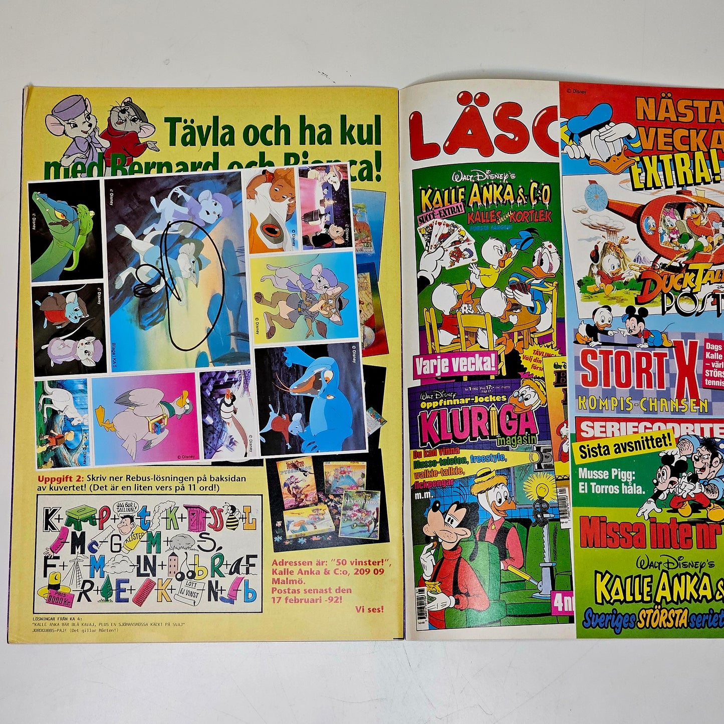 Kalle Anka & Co Nr 5 1992 #FN# + Klistermärken