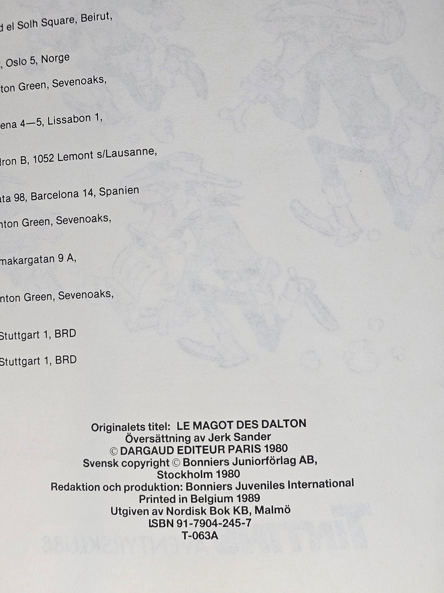 Lucky Luke - Bröderna Daltons Skatt 1989 #VF#