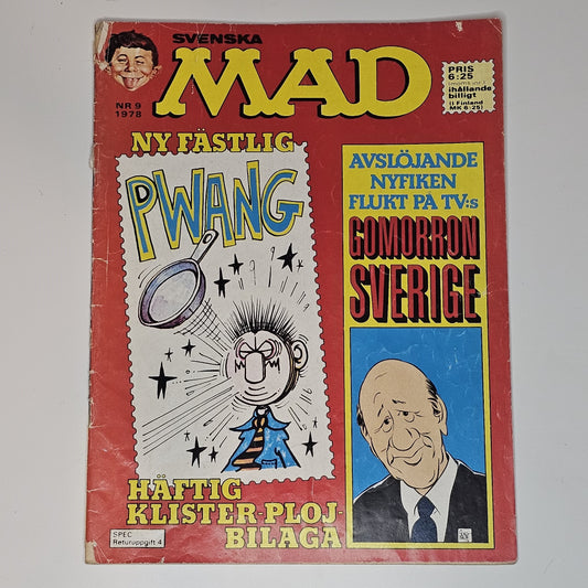 Mad Nr 9 1978 #VG# + Bilaga