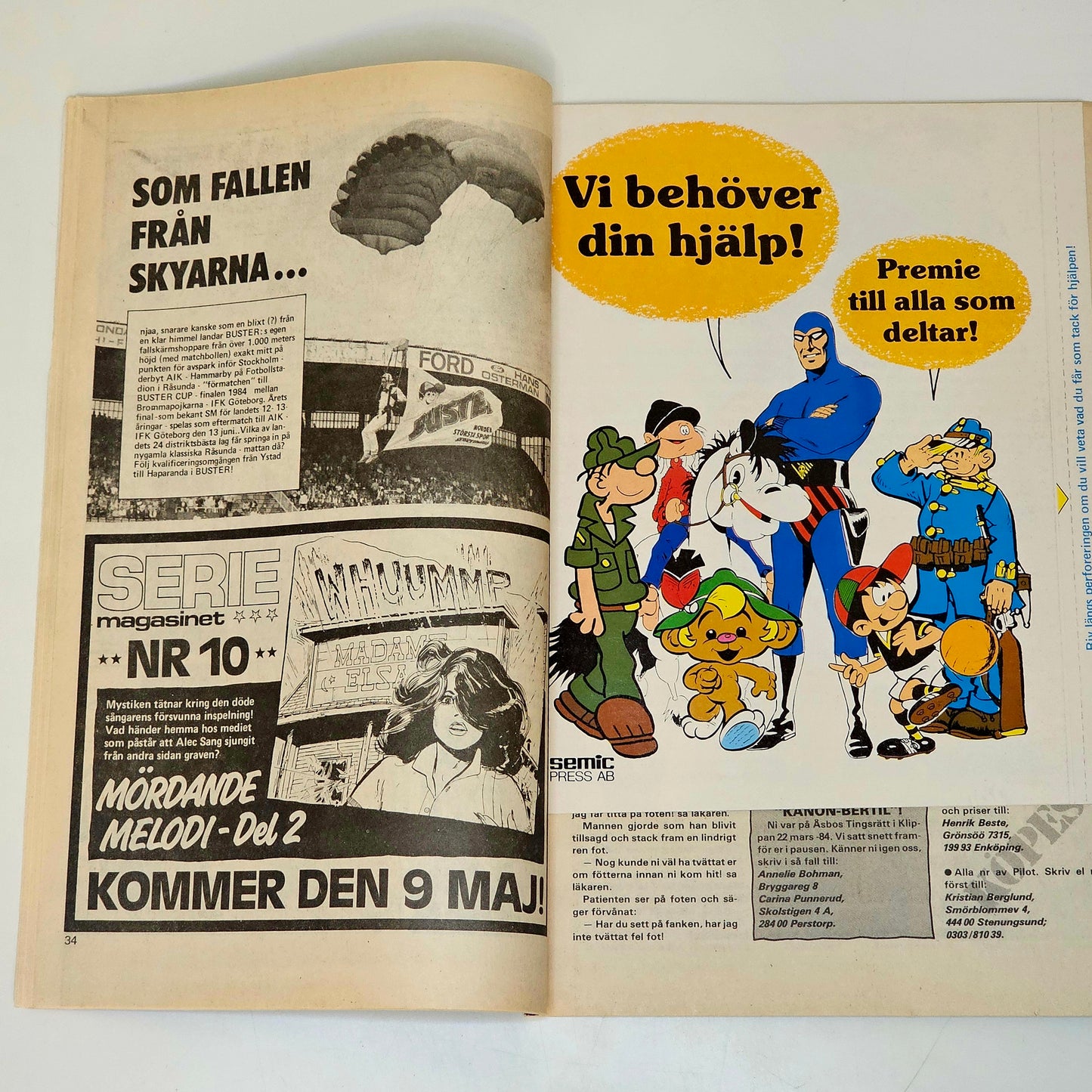 Seriemagasinet Nr 9 1985 #VG# + Reklambilaga