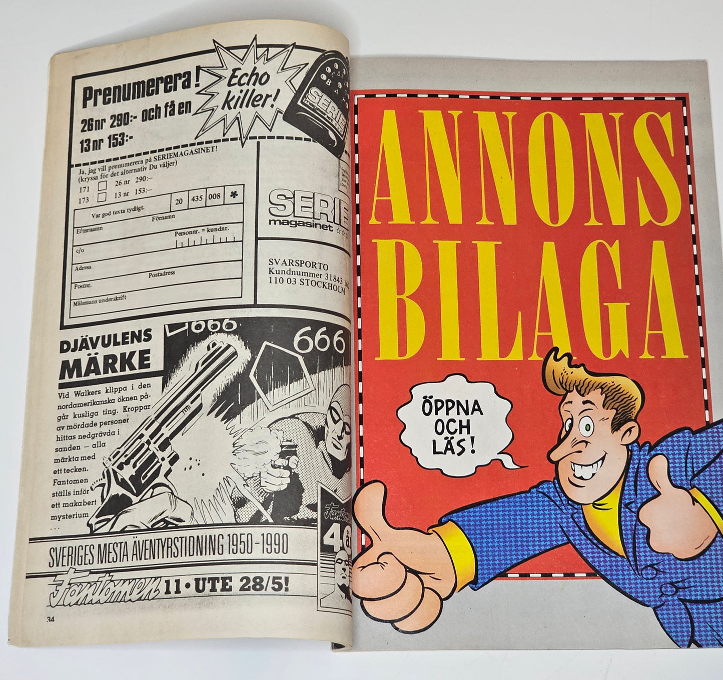 Seriemagasinet Nr 11 1990 #VG# + Annonsbilaga