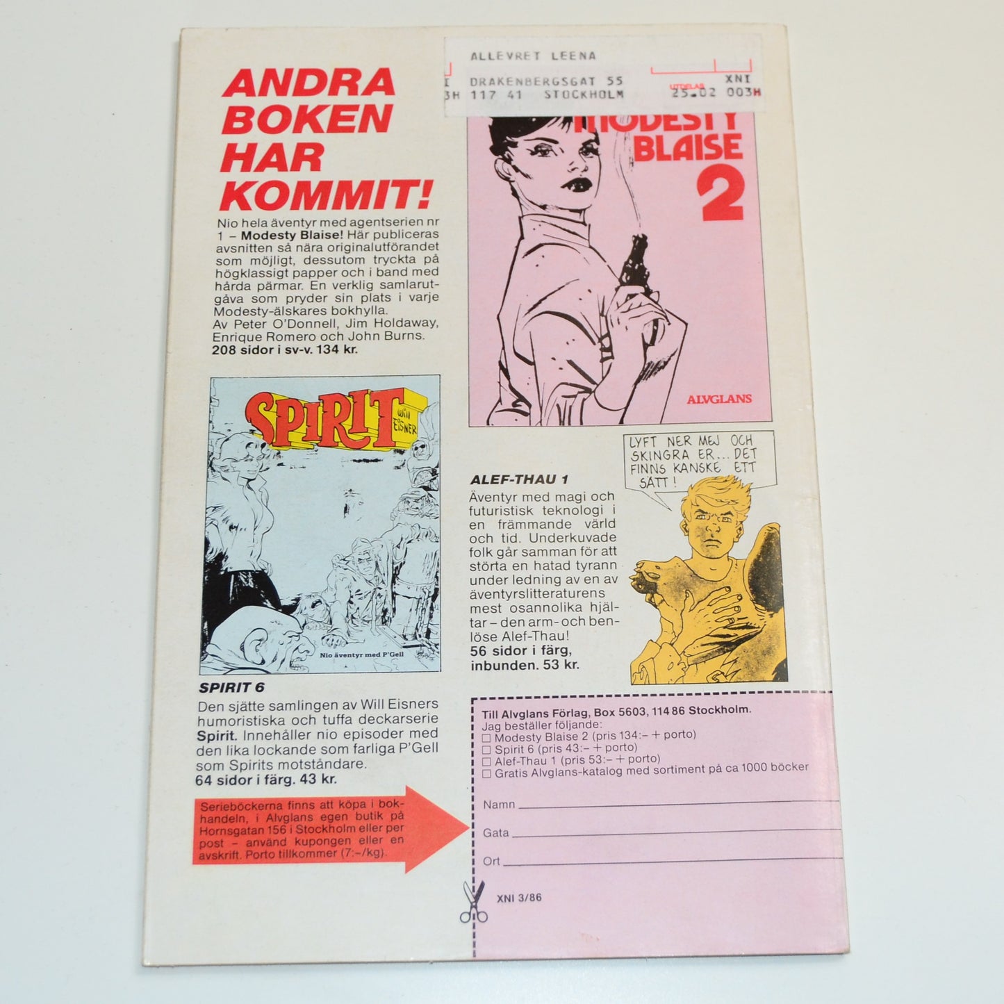 Agent X9 Nr 3 1986 #FN#