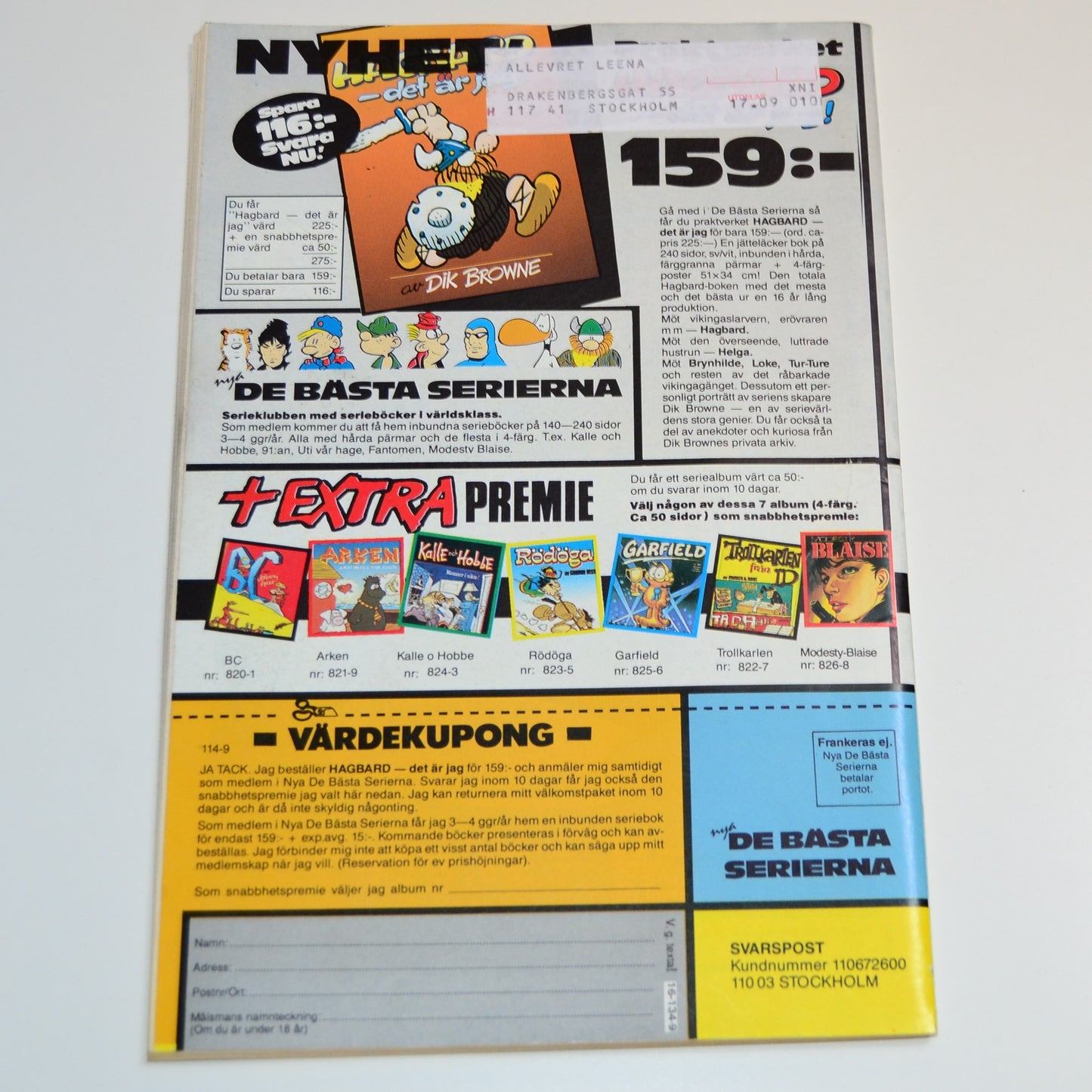 Agent X9 Nr 10 1991 #VG#