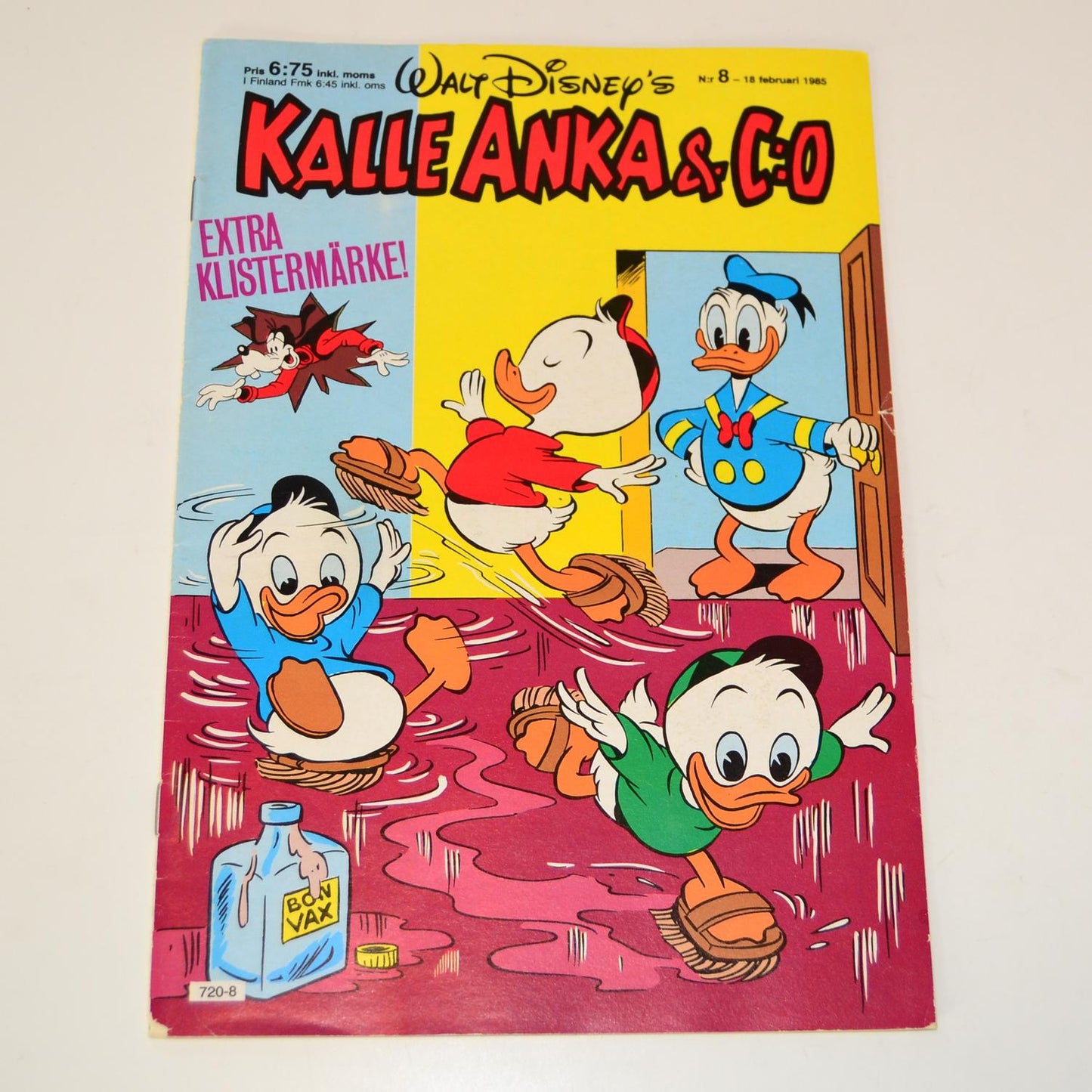 Kalle Anka & Co Nr 8 1985 #FN# + Bilaga (Klistermärke)