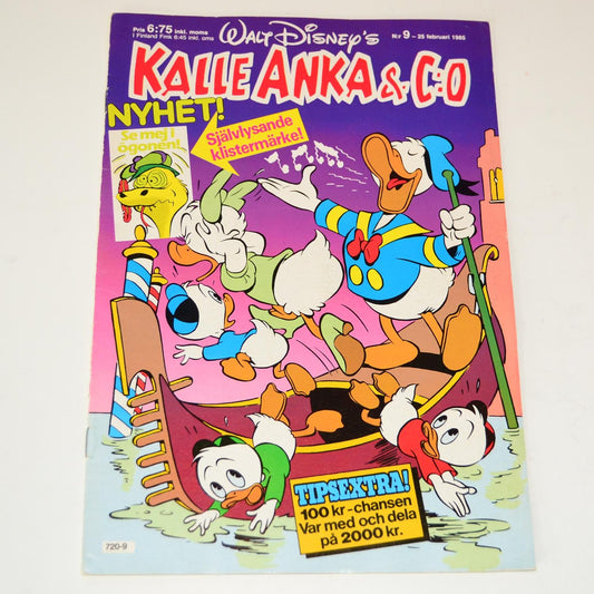 Kalle Anka & Co Nr 9 1985 #FN# + Bilaga (Klistermärke)